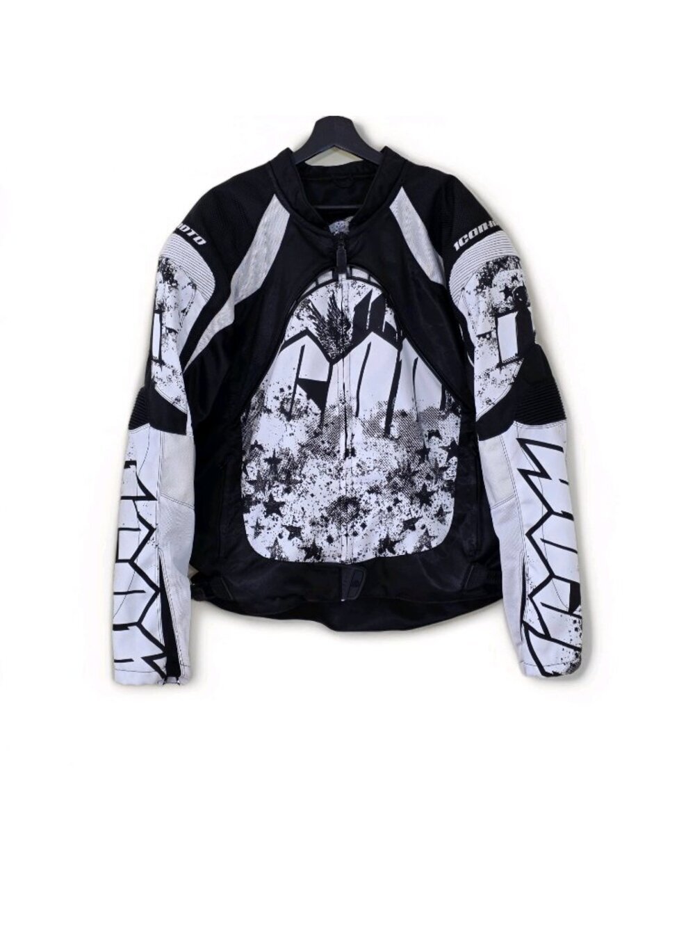 Icon Contra Torrent Moto Jacket Mens XL Black White Zip LIner Armor Set St Chris
